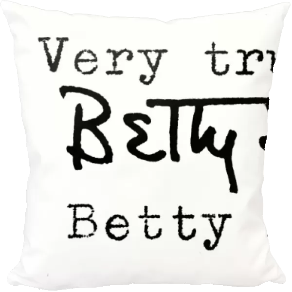 BETTY SMITH (1896-1972). American novelist. Autograph signature