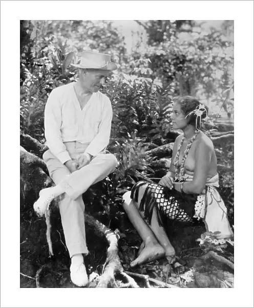 FREDERICK O BRIEN (1869-1932). American writer. O Brien on Samoa, 1915, doing research for his book White Shadows in the South Seas. 1919