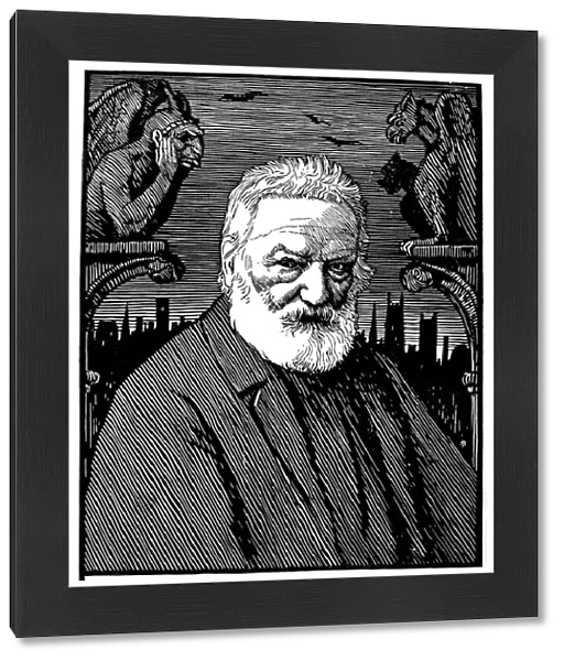 VICTOR HUGO (1802-1885). French man of letters. Woodcut, American, 1910