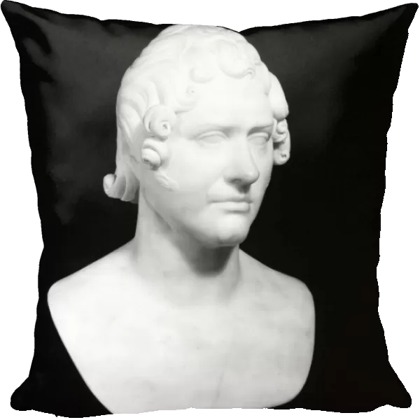 GEORGE GORDON BYRON (1788-1824). 6th Baron Byron. English poet. Marble bust, 1822, by Lorenzo Bartolini (1777-1850)
