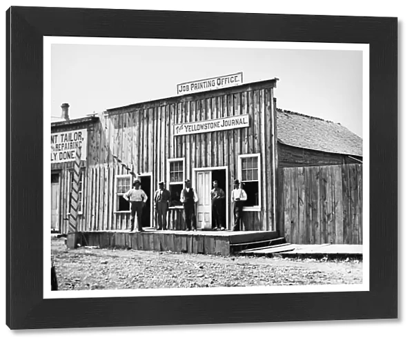 MONTANA: PRINTING OFFICE. Printing office of the Yellowstone Journal newspaper in Miles City, Montana. Photographed by Laton Alton Huffman, c1880