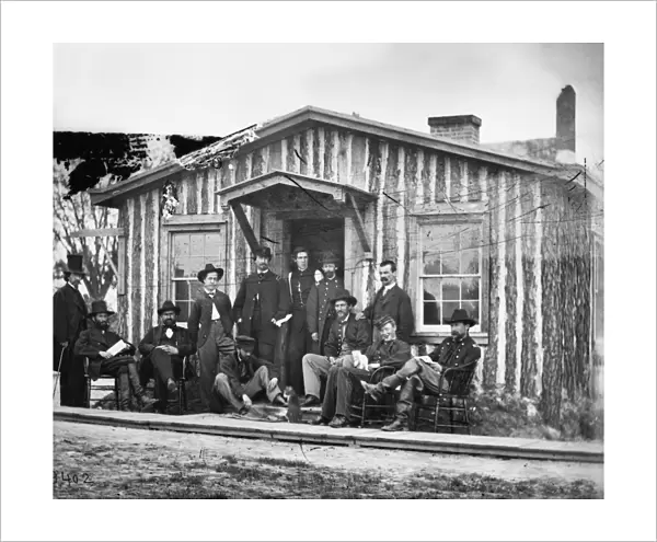 GENERAL GRANTs STAFF. Members of Union General Ulysses S. Grants staff photographed at City Point, Virginia, 12 April 1865, three days after the Confederate surrender