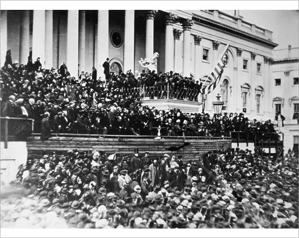 LINCOLNs INAUGURATION, 1865. The Second Inauguration of Abraham Lincoln as President of the United States, at Washington, D. C. on 4 March 1865. Photographed by Alexander Gardner