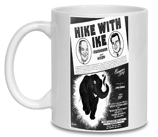 PRESIDENTIAL CAMPAIGN 1952. Hike with Ike. Music sheet for a campaign song supporting the Republican candidates, Dwight D. Eisenhower for president and Richard Nixon for vice president