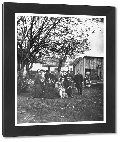 CIVIL WAR: NURSES & OFFICERS. Nurses and officers of the U. S. Sanitary Commission at Fredericksburg, Va. c1864. Photo by James Gardner