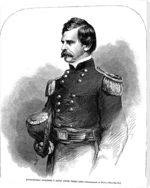 NATHANIEL PRENTISS BANKS (1816-1894). American politician and army officer. Wood engraving, American, 1862