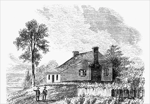 Popes Creek, Wakefield, in Westmoreland County, Virginia, the birthplace of George Washington. Engraving, 19th century