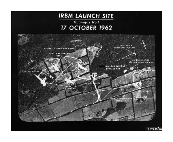 U. S. Air Force photograph of the launch site of intermediate-range ballistic missiles (IRBMs) at Guanajay, Cuba, 17 October 1962