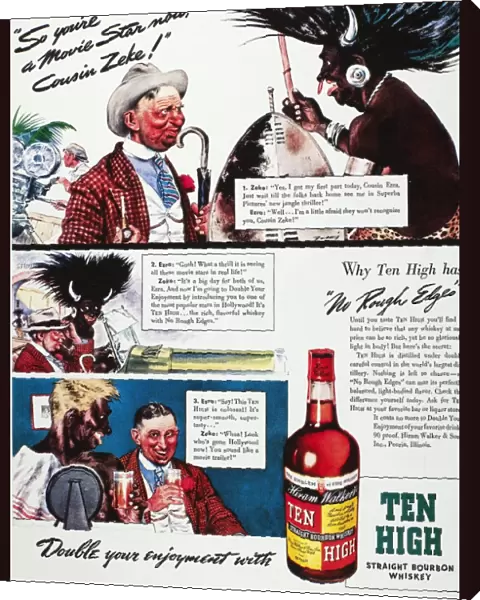 Advertisement for Ten High Straight Bourbon whiskey, 1939