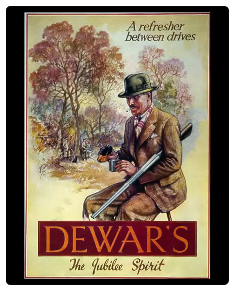 English advertisement for Dewars whisky, 1935