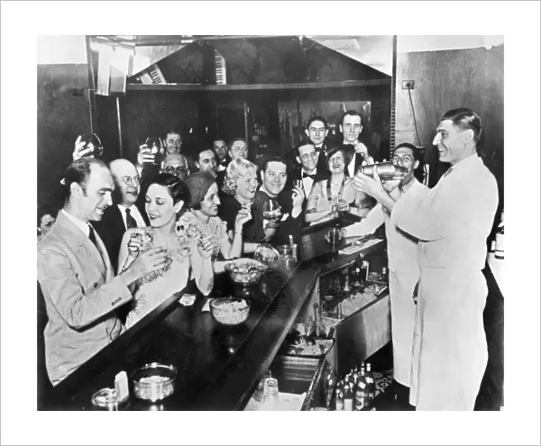 A scene at a bar in Greenwich Village, after the repeal of Prohibition, 1933