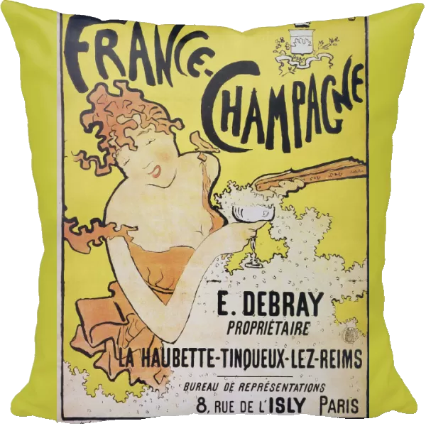 France-Champagne. French lithograph advertising poster by Pierre Bonnard, 1891, for the Champagnes of E. Debray