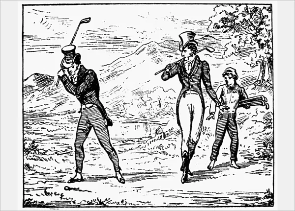 Playing golf at the Society of Saint Andrews, Scotland, c1800. Line engraving, early 19th century