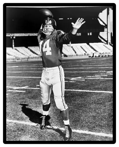 Yelberton Abraham Tittle. American football player. Photographed in 1961 as a member of the New York Giants