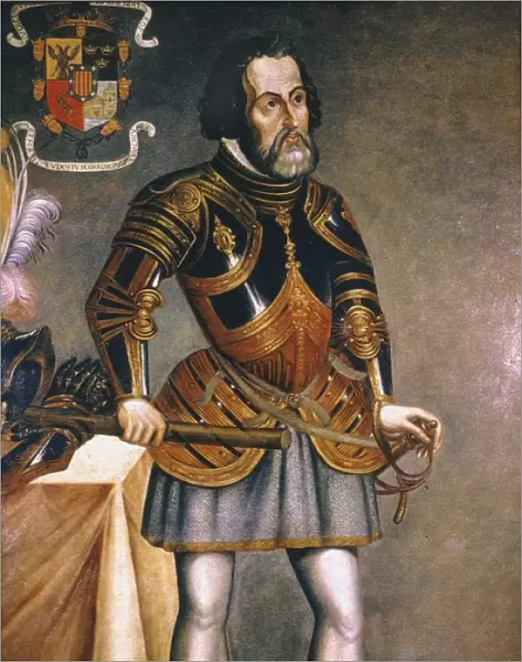 Spanish conqueror of Mexico. Oil painting by an unknown 16th century artist