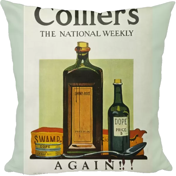 Colliers cover, 11 May 1912, urging stricter enforcement of the Pure Food & Drug Law because of continuing prevalence of narcotics in patent medicines