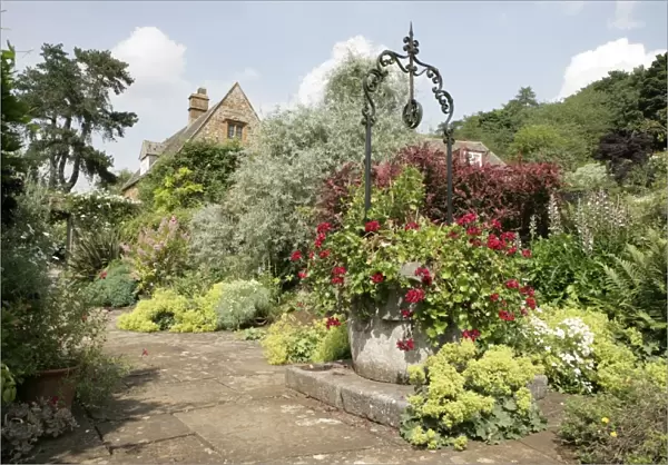 Alkerton. The garden of Brook Cottage in the Oxfordshire village of Alkerton