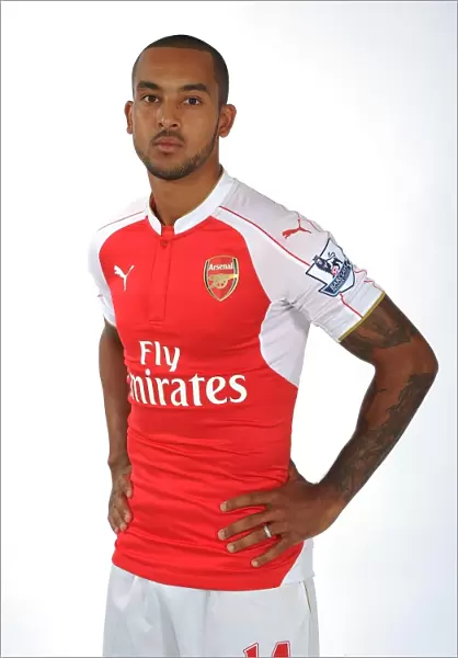 Theo Walcott at Arsenal's 2015-16 First Team Photocall