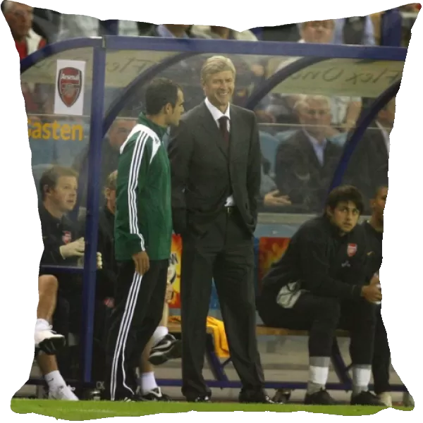 Arsene Wenger in Discussion with the 4th Official during Arsenal's 2-0 Win over FC Twente, Champions League Qualifier, 2008