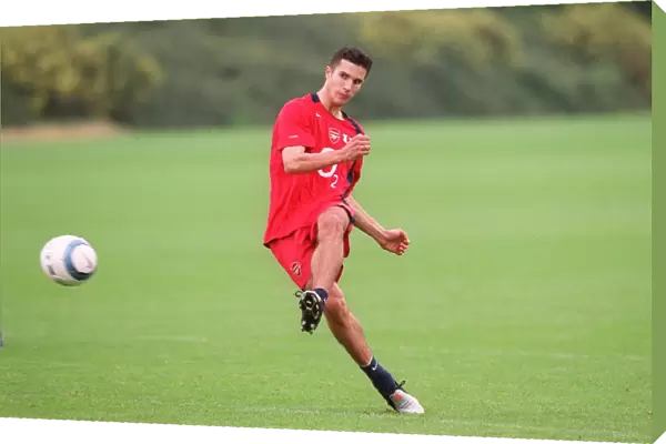 Arsenal Football Club: Robin van Persie in Intense Training Focus, 2004