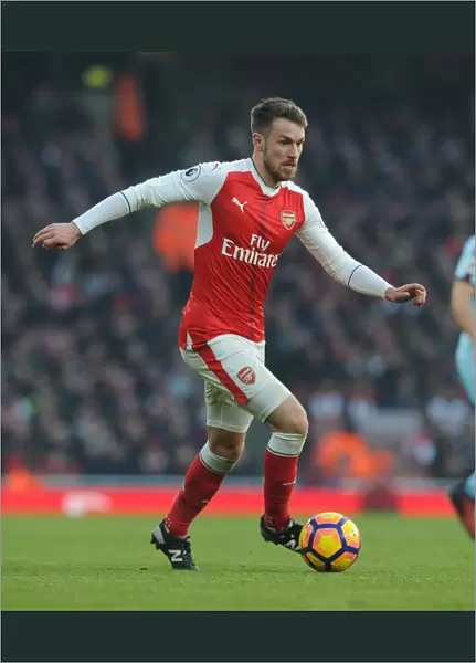 Arsenal's Aaron Ramsey in Action during the Arsenal vs. Burnley Premier League Match, 2016-17