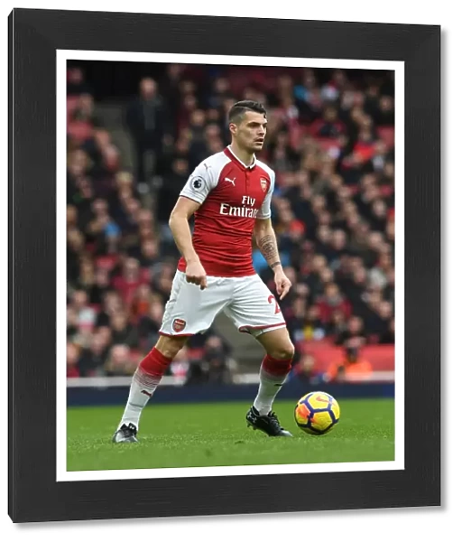 Granit Xhaka: Arsenal Midfielder in Action against Watford, Premier League 2017-18