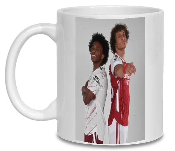 Arsenal 2020-21 First Team: Willian and David Luiz at Photocall