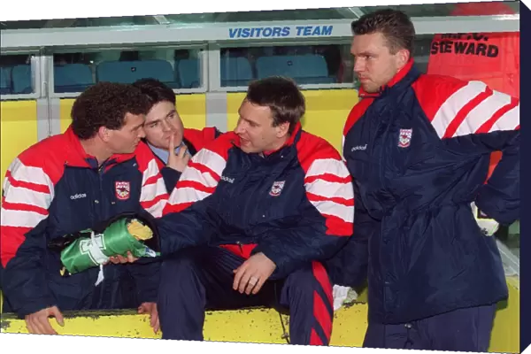 John Jensen, Anders Limpar, Paul Merson and Alan Miller (Arsenal)
