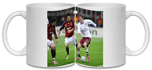 Alex Hleb (Arsenal) Gennaro Gattuso and Massimo Oddo (AC Milan)