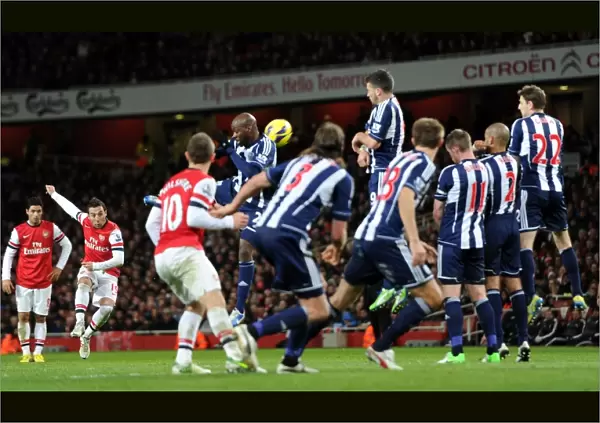 Santi Cazorla's Free Kick: Arsenal vs. West Bromwich Albion, 2012-13 Premier League
