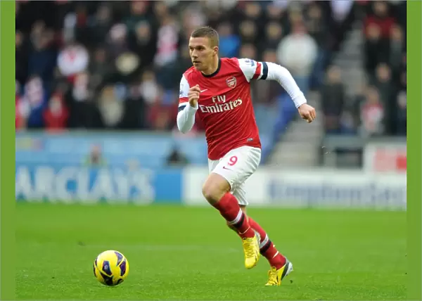 Lukas Podolski (Arsenal). Wigan Athletic 0: 1 Arsenal. Barclays Premier League. The DW Stadium