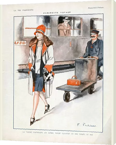 La Vie Parisienne 1927 1920s France cc luggage porters holidays trains