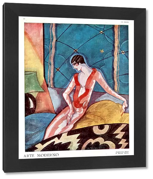 Art Deco Woman 1920s France La Esfera cc art deco illustrations Portraits