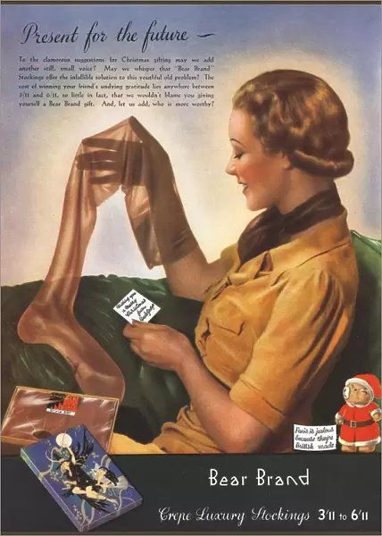 1930s UK bear brand crepe luxury stockings womens hosiery nylons