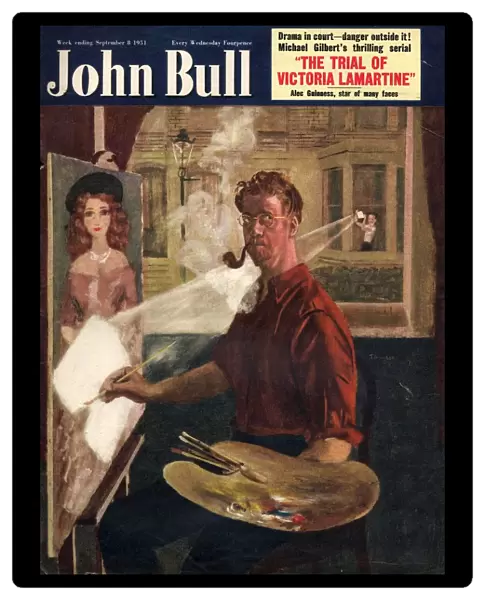 John Bull 1951 1950s UK artists painting magazines mirrors
