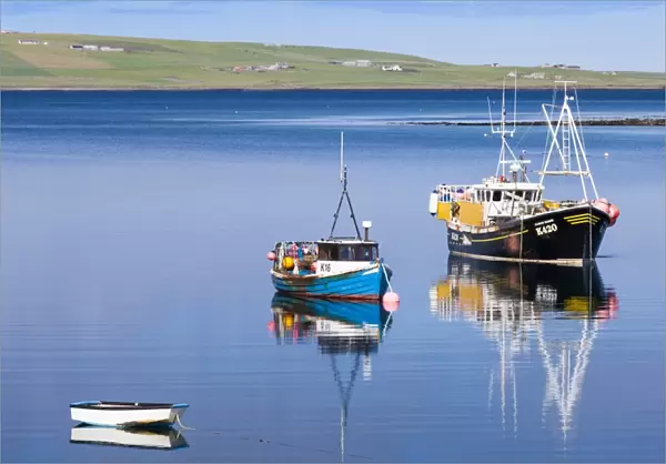 Boats in the Weddell Sound, Orkney in Scotland
