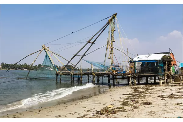 The Chinese fishing nets at Fort Kochi in Kerala, India
