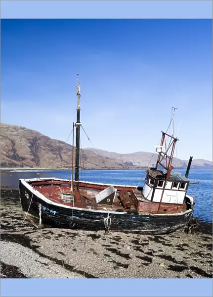 A beached boat at Ardgour, Scotland