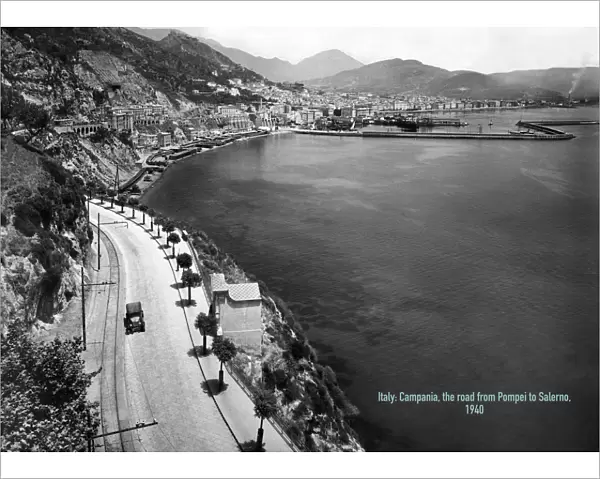 R 03656. italy, campania, street from pompei to salerno, 1940