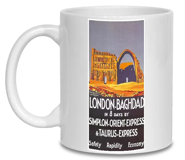 France  /  Iraq: Vintage Orient Express poster London to Baghdad in Eight Days featuring the Ctesiphon Arch near Baghdad, Roger Broders (1883-1953), 1931
