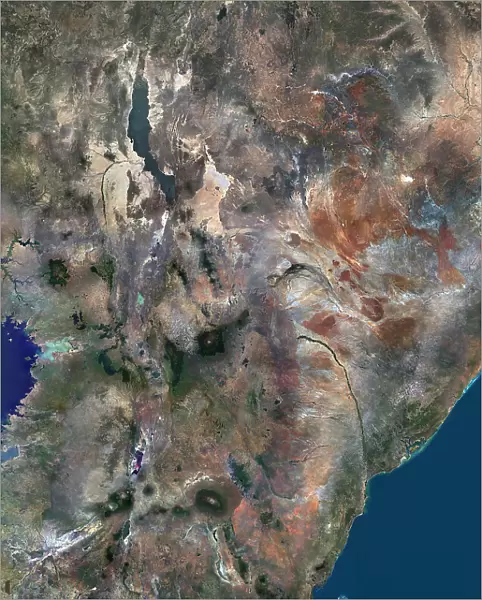 Kenya. Color satellite image of Kenya and neighbouring countries