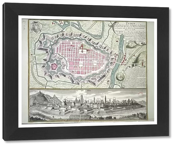 Turin, capital of Piedmont by Matthaeus Seutter, copperplate, printed in Augusta 1720