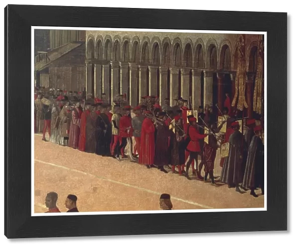 Italy, Venice, Procession in Piazza San Marco (St Marks Square), Venice, detail, the musicians