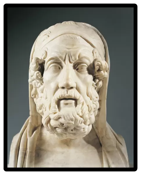 Head of Homer (9th-8th century B. C. ), Greek poet, marble