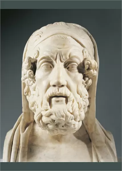 Head of Homer (9th-8th century B. C. ), Greek poet, marble