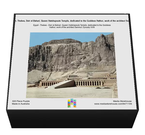 Egypt, Thebes, Deir el-Bahari, Queen Hatshepsuts Temple, dedicated to the Goddess Hathor, work of the architect Senmut, Dynasty XVIII