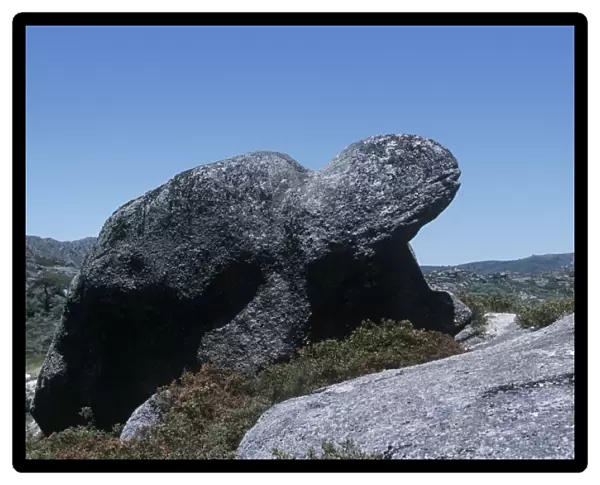 Portugal, Castro Laboreiro, Minho Region, Viana do Castelo District, Peneda-Geres National Park, Tortoise-shaped granite rock formation