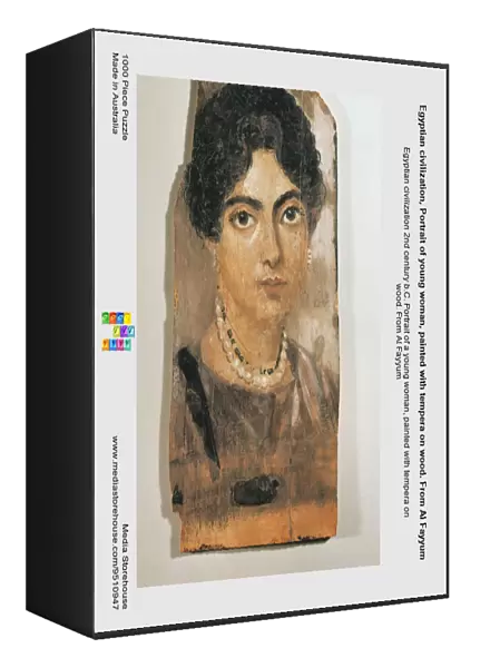 Egyptian civilization, Portrait of young woman, painted with tempera on wood. From Al Fayyum
