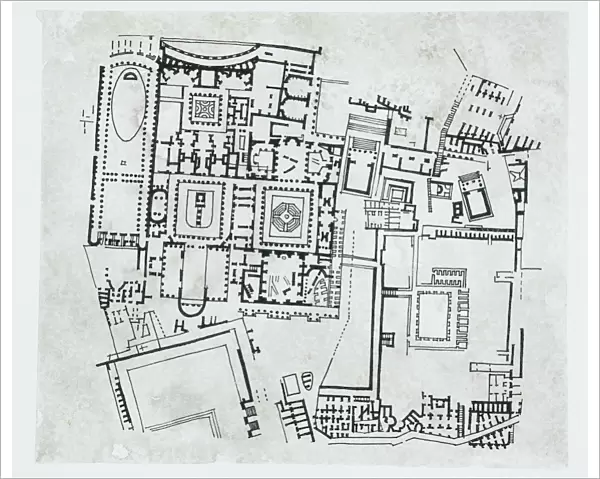 Map of the Palatine hill, drawing