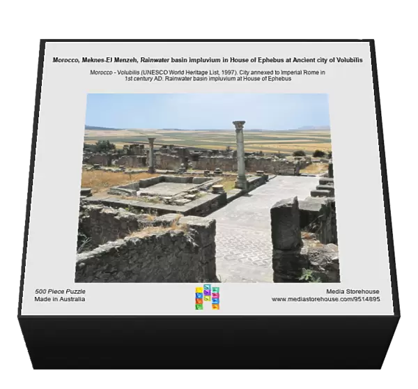 Morocco, Meknes-El Menzeh, Rainwater basin impluvium in House of Ephebus at Ancient city of Volubilis
